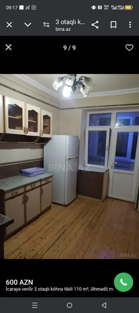 Kirayə 3 otaq mənzil 70m² , Bakı , Xətai 